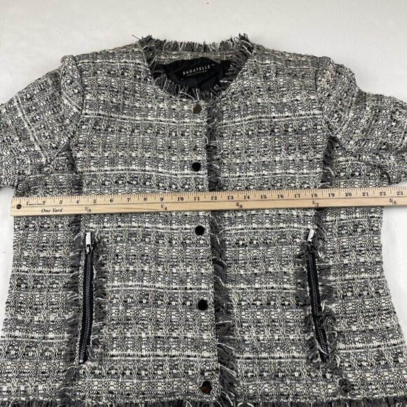 Bagatelle Collection Jacket Women’s XL Lined Frayed Trim Full Zip Snap Casual - Picture 4 of 15